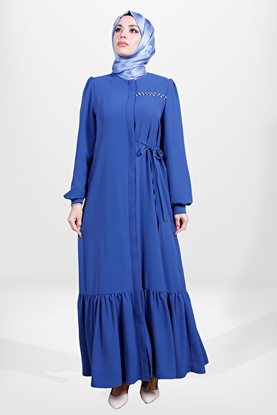 Beyza 3877 Tesettür  İndigo Ferace