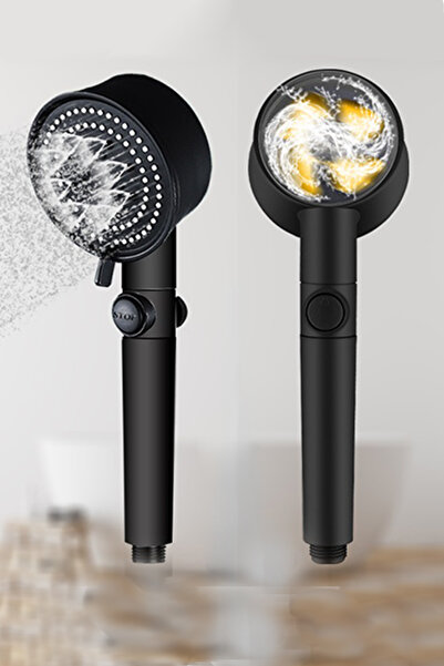 MAROKEN Banyo Duş Başlığı Pervaneli Turbo Fan Star Stop Su Tasarruflu Turbo El Duşu