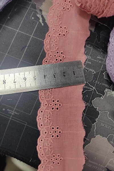 DUAYEN güpür fisto vual üzeri işleme rengarenk desen 1 metre