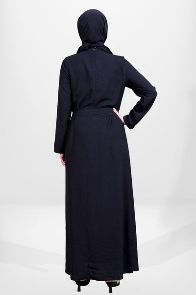 Beyza 5672 Tesettür Siyah Taşlı Elbise