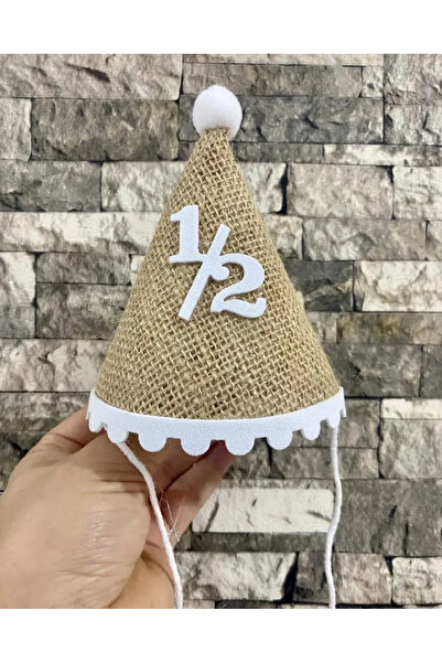 Çemrek Süs Parti Ύφασμα γιούτας καπέλο 1/2 μισής ηλικίας