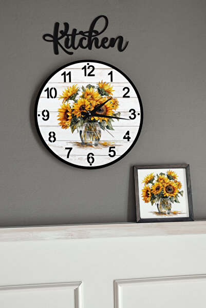 Wooden Factory Watercolor Series, Suluboya Serisi Duvar Saati, Tablo Kitchen ...
