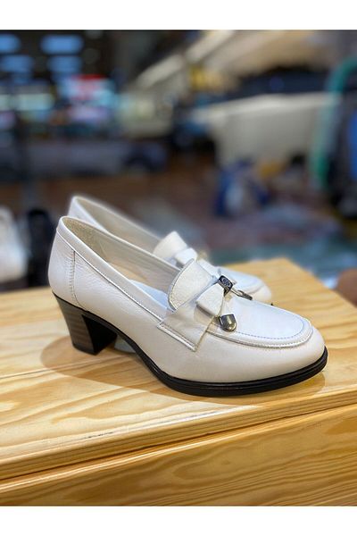 Mammamia Classic Genuine Leather Heeled Shoes - Bow Detail