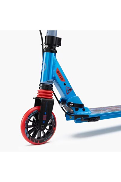 Decathlon Çocuk Scooter - Süspansiyon ve Gidonda Fren - Baskılı Mavi - MID 5