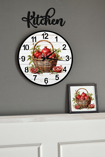 Wooden Factory Watercolor Series, Suluboya Serisi Duvar Saati, Tablo Kitchen ...