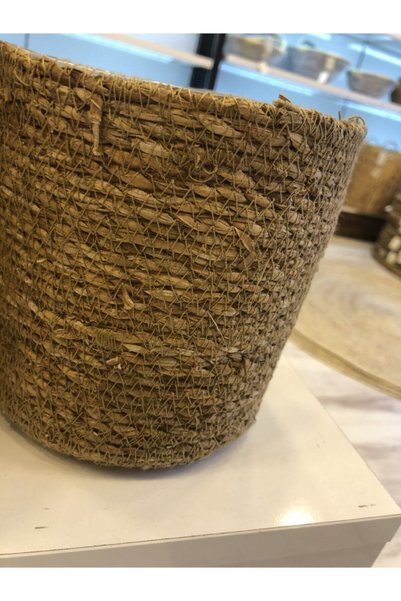 CasaLinda Round Bag Flower Pot Set of 6 Flower Pots Wicker 6 Pieces