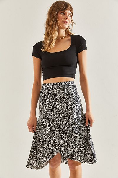 Bianco Lucci Patterned Midi Women's Skirt - Wrap Closure,60251093
