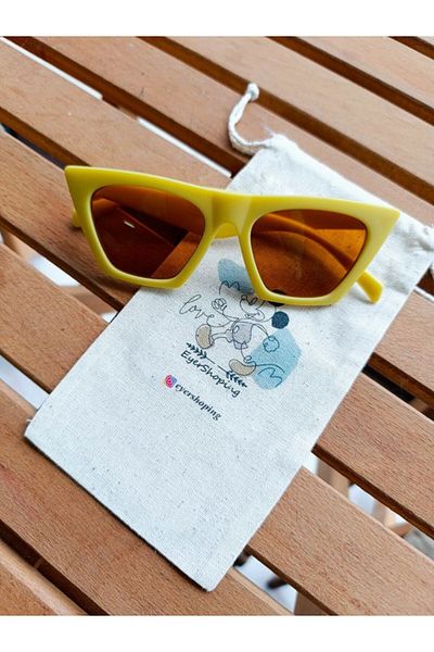 EyER Shoping Unisex Yellow Geometric Patterned Uv400 Protected Children's Sunglasses