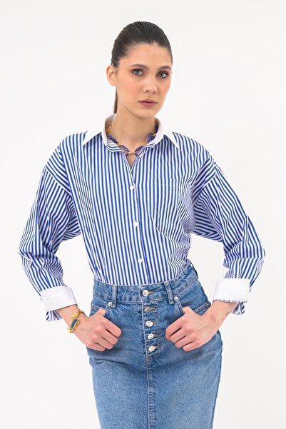 UTOPIAN Oversize Çizgili Gömlek