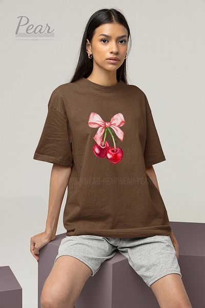 Pear Wear Μπλουζάκι Unisex με στάμπα Cherry T-shirt Oversize