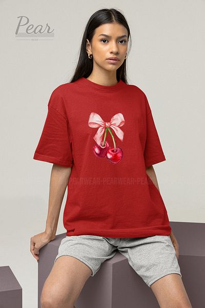 Pear Wear Μπλουζάκι Unisex με στάμπα Cherry T-shirt Oversize