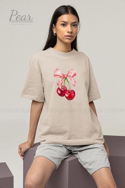 Pear Wear Μπλουζάκι Unisex με στάμπα Cherry T-shirt Oversize