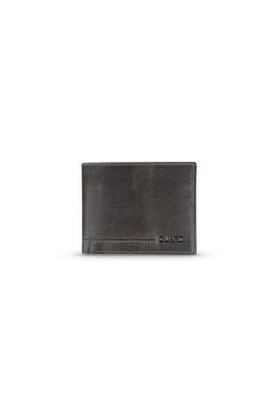 GUARD Antique Gray Genuine Leather Classic Wallet