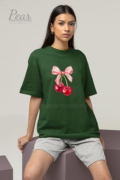 Pear Wear Μπλουζάκι Unisex με στάμπα Cherry T-shirt Oversize