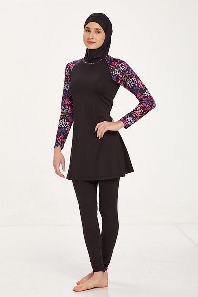 REMSA Roxane 8337 Full Covered Μαύρο Μαγιό Hijab - Young, Lycra
