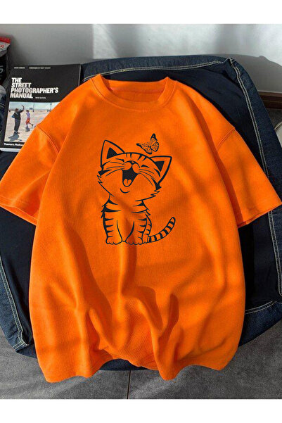 BEGRİFF Tricou alb unisex cu imprimeu Cat