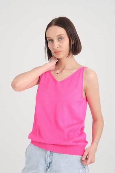 Su Moda Tricou confortabil pentru femei - decolteu în V în față și în spate cu bretele mercerizate
