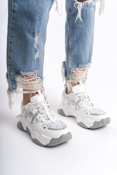 Modabuymus Pantofi Dussel alb gri - Pantofi sport casual
