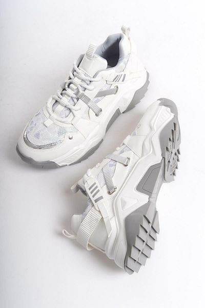Modabuymus Pantofi Dussel alb gri - Pantofi sport casual