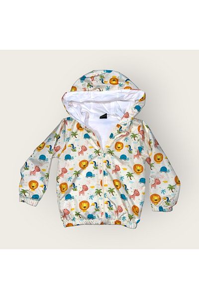 Menta store Unisex Kids Seasonal Patterned Hooded Raincoat