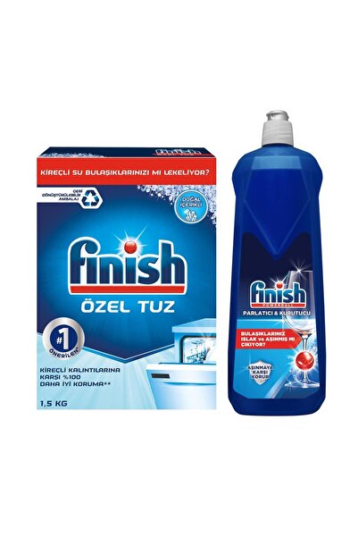 Finish Bulaşık Makinesi Özel Tuz 1.5 kg + Finish Bulaşık Makinesi Parlatıcı 8...