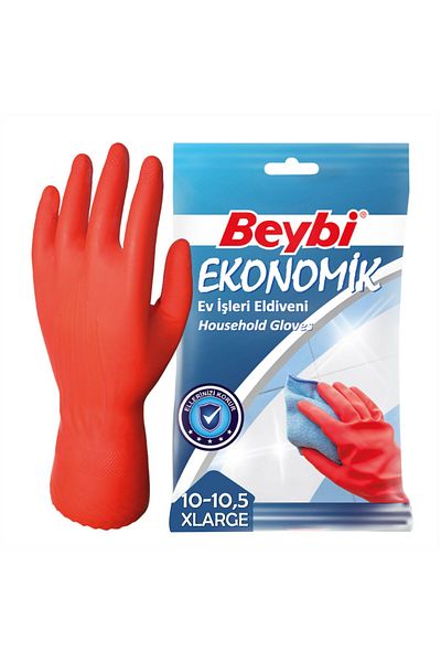 Beybi Economical Cleaning and Dish Gloves XL Size 10-10,5 - 5 Pairs