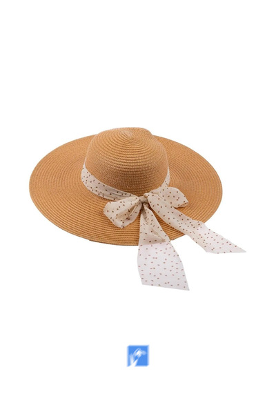 Kardelen Butik Denizli Parasolar pliabil, pălărie de plajă de paie (57-58 cm) (cu șnur de strângere în interior) (diametru, 42 cm)