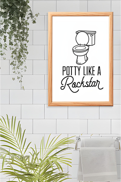TRENDPOSTER Tablou modern cu ramă naturală din lemn pentru casă și baie (SE E...