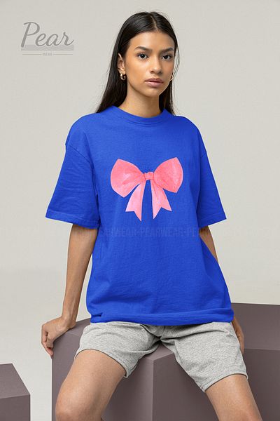 Pear Wear Μπλουζάκι με κορδέλα Unisex με στάμπα με φιόγκο Oversize T-shirt