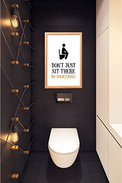 TRENDPOSTER Tablou modern cu ramă naturală din lemn pentru casă și baie (SE E...
