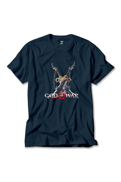 Z zepplin Μπλουζάκι God Of War Kratos Swords Navy Blue
