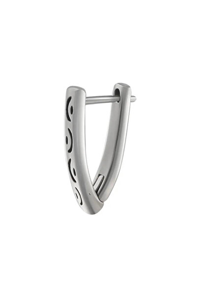 Jaida Moda Unisex Silver Design Gothic Vintage Steel Hoop Earrings