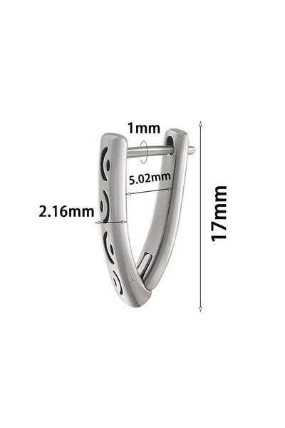 Jaida Moda Unisex Silver Design Gothic Vintage Steel Hoop Earrings