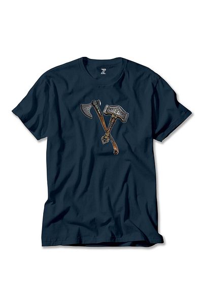 Z zepplin Μπλουζάκι God of War Ragnarok Kratos Weapon Navy Blue
