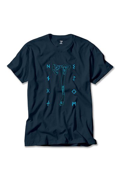 Z zepplin Μπλουζάκι God Of War Ragnarok Kratos Axe Navy Blue