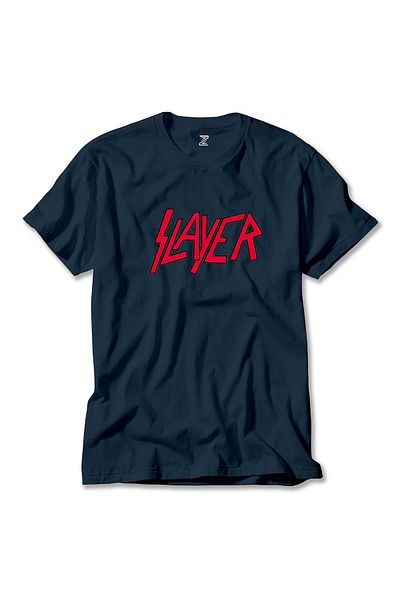 Z zepplin Slayer Logo Classic Navy Blue T-shirt