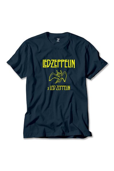 Z zepplin Μπλουζάκι Led Zeppelin Angel Navy Blue