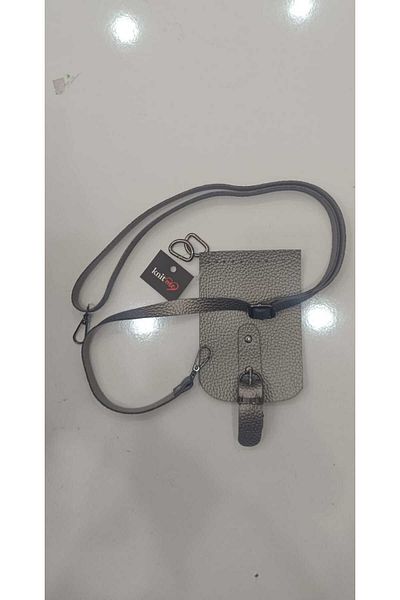 knitme Γκρι τσάντα τηλεφώνου - 10 cm x 15 cm