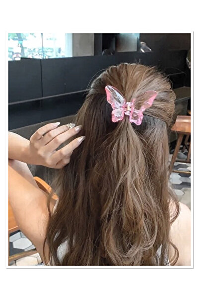 NEW HİLL Διάφανη έγχρωμη αγκράφα πεταλούδας