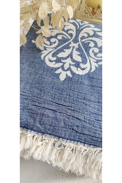 A.Z.H. جاكار باروكي منقوش مزدوج من القطن العضوي PİKE 185X230CM (OEKO-TEX)® معيار 100 معتمد)