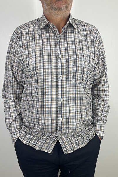 Calen Erkek Klasik Ekoseli Baba Model Uzun Kollu Gömlek