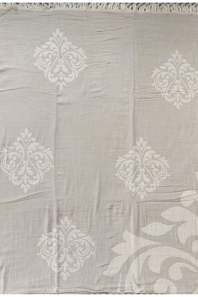 A.Z.H. جاكار باروكي منقوش مزدوج من القطن العضوي PİKE 185X230CM (OEKO-TEX)® معيار 100 معتمد)
