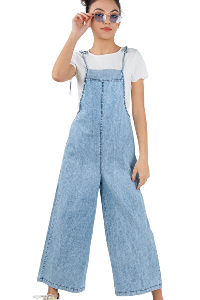 Dmb Kız Çocuk İp Askı Kot Tulum