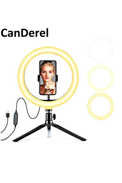 Canderel Led Ring Light Youtuber Light Stüdyo Işığı 8 İnç Youtuber Makyaj Led...