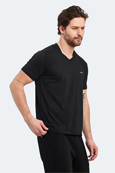 Slazenger Katriina Men's V-Neck Black T-Shirt