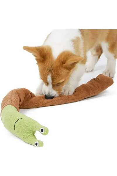 TİNEKE Salyangoz Peluş Köpek Sesli Oyuncağı Ödül Mama Saklama Ve Çiğneme Oyuncağı 1 ADET