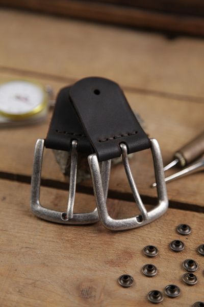 New Coast Leather 1900's Ακατέργαστη μεταλλική πόρπη ζώνης 2 τεμαχίων