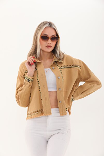 FashionFour Kadın Nakış Detaylı Ceket
