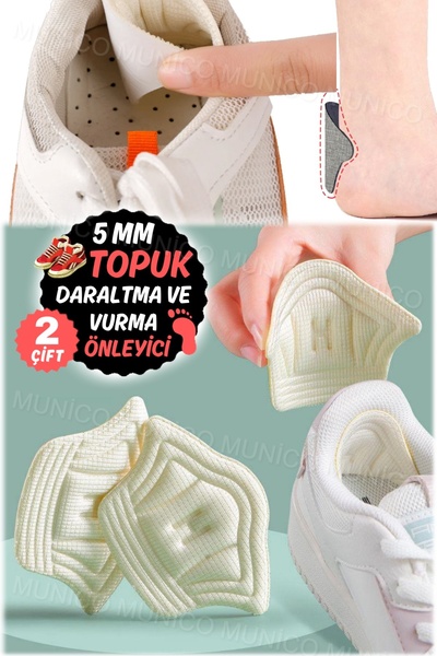 Munico 2 Çift Ayakkabı Topuklu Vurma Önleyici 4D Topuk Pedleri Tabanlık Yama ...