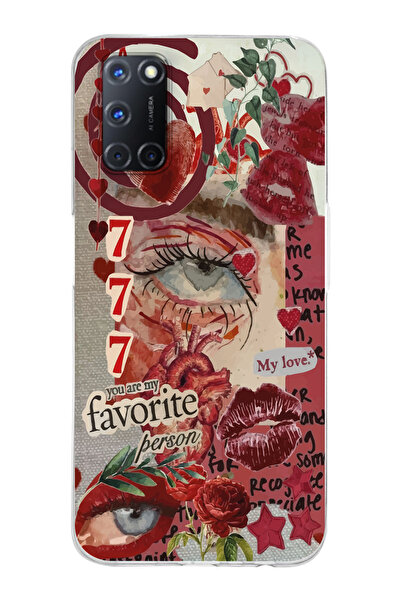 Magic Ring Oppo A52/A72/A92 Uyumlu 777 Aesthetic Kolaj Tasarımlı Şeffaf Telef...